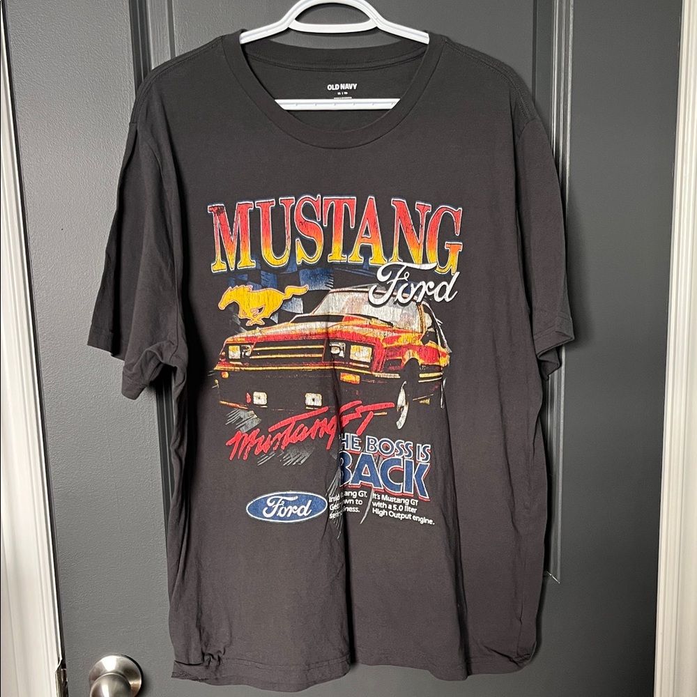 Old Navy Black Mustang Ford Graphic Tee
